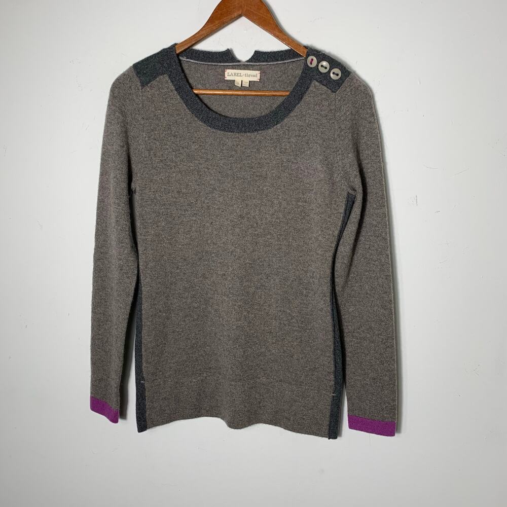 Womens Label + Thread Cashmere Sweater Brown Size S EUC!